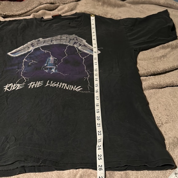 Vintage 1991 Faded Metallica “Ride the Lightning” Band Graphic Tee Men’s XL - Picture 10 of 11
